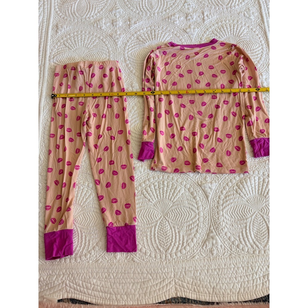 In My Jammers Girls Bamboo Pajamas Set Long Sleeve Kisses Size 4T - Picture 7 of 8
